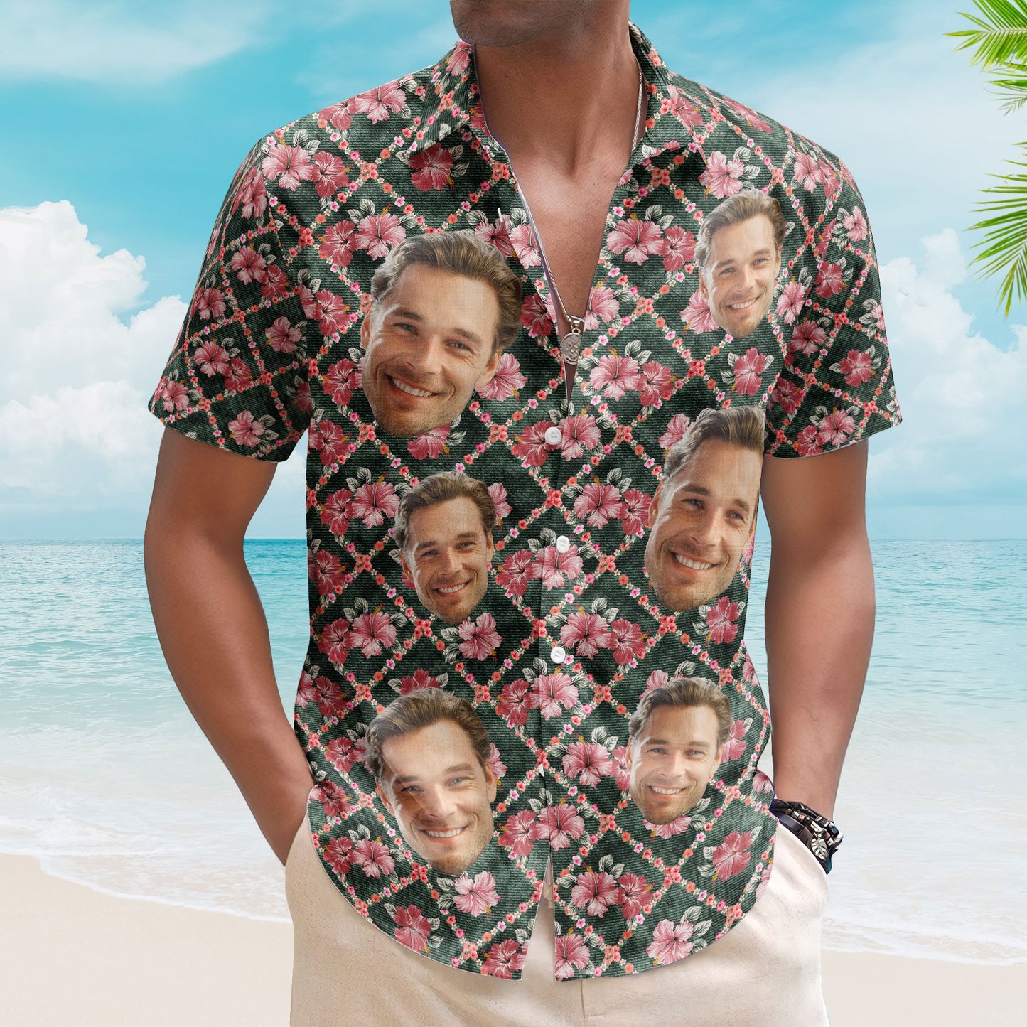 Custom Face Funny Photo For Family, Friends, Pet Lovers - Custom Photo Hawaiian Shirt HA0045