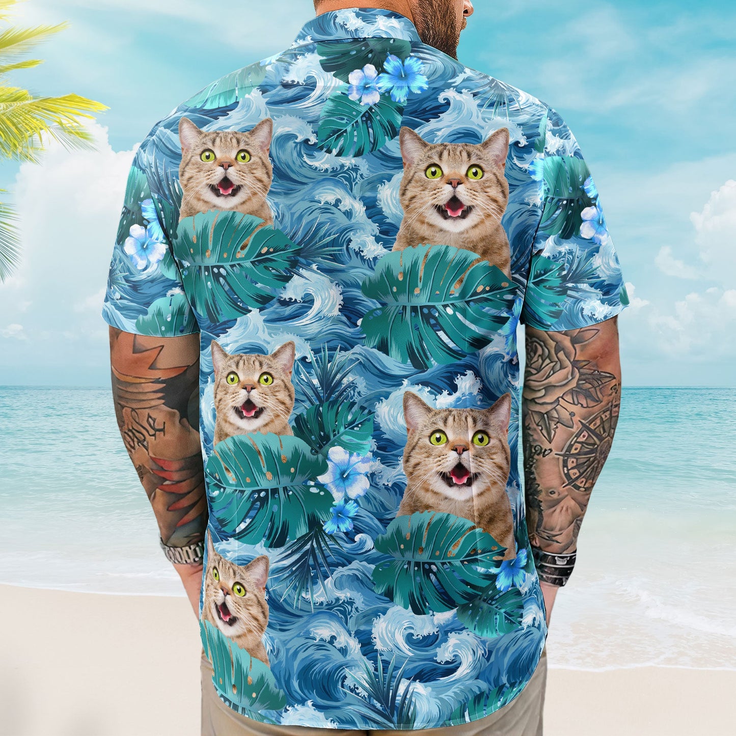 Custom Face Funny Photo For Men, Husband Big Wave - Custom Photo Hawaiian Shirt HA0064