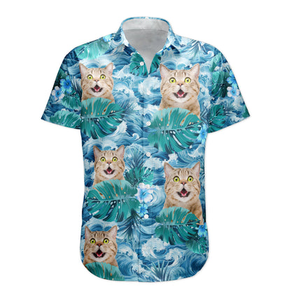 Custom Face Funny Photo For Men, Husband Big Wave - Custom Photo Hawaiian Shirt HA0064