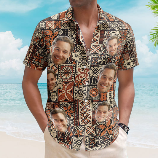 Custom Face Funny Photo Hawaii Tribal For Men, Women - Custom Photo Hawaiian Shirts HA0126