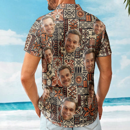 Custom Face Funny Photo Hawaii Tribal For Men, Women - Custom Photo Hawaiian Shirts HA0126