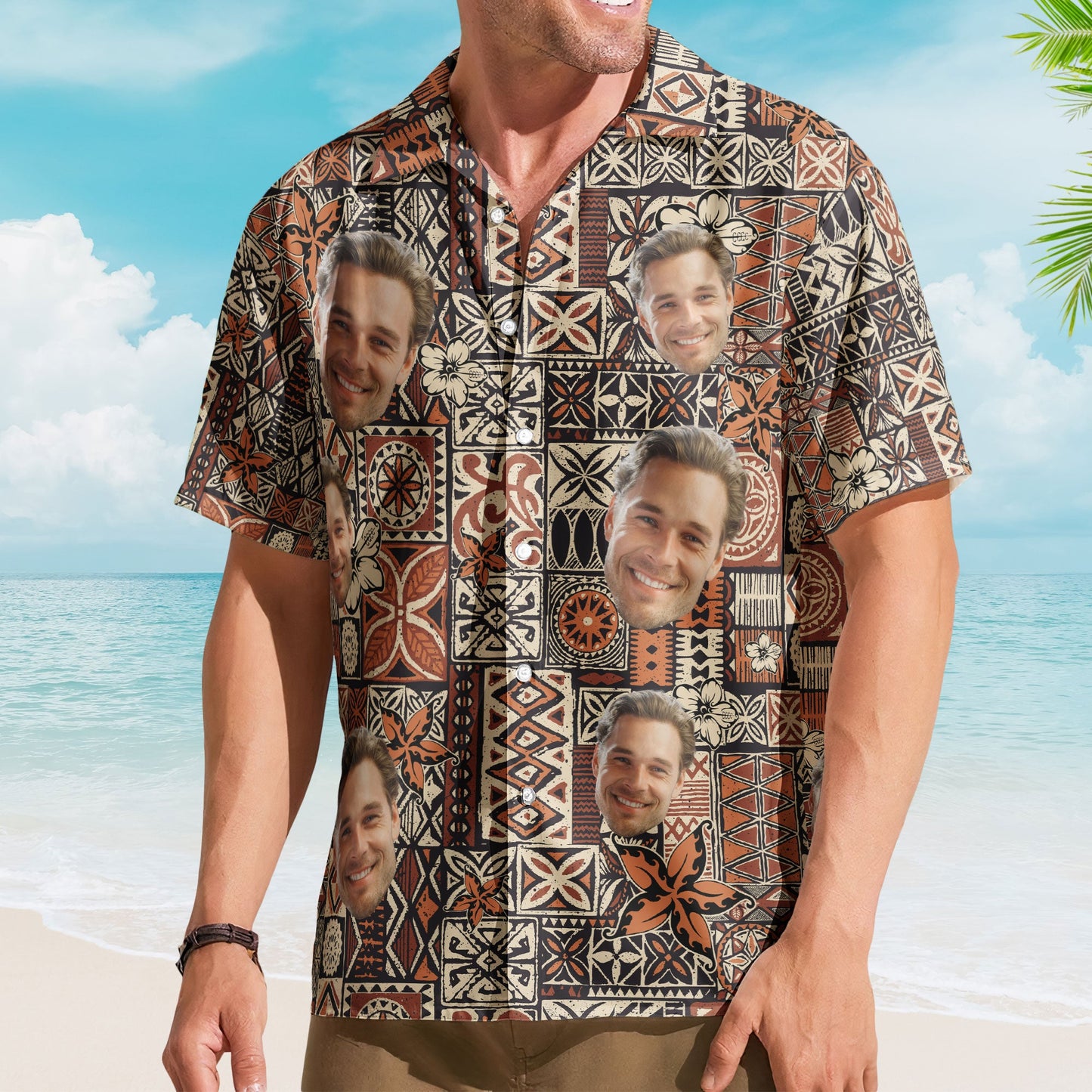 Custom Face Funny Photo Hawaii Tribal For Men, Women - Custom Photo Hawaiian Shirts HA0126