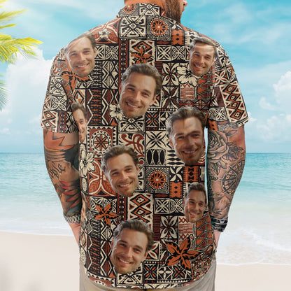 Custom Face Funny Photo Hawaii Tribal For Men, Women - Custom Photo Hawaiian Shirts HA0126