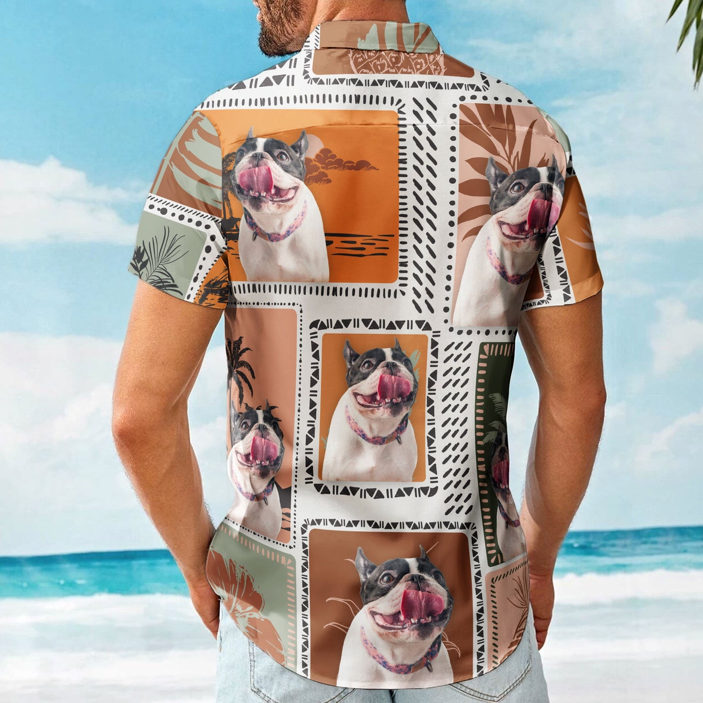 Custom Face Funny Photo Retro Tropical Palm Trees For Men, Women - Custom Photo Hawaiian Shirts HA0041