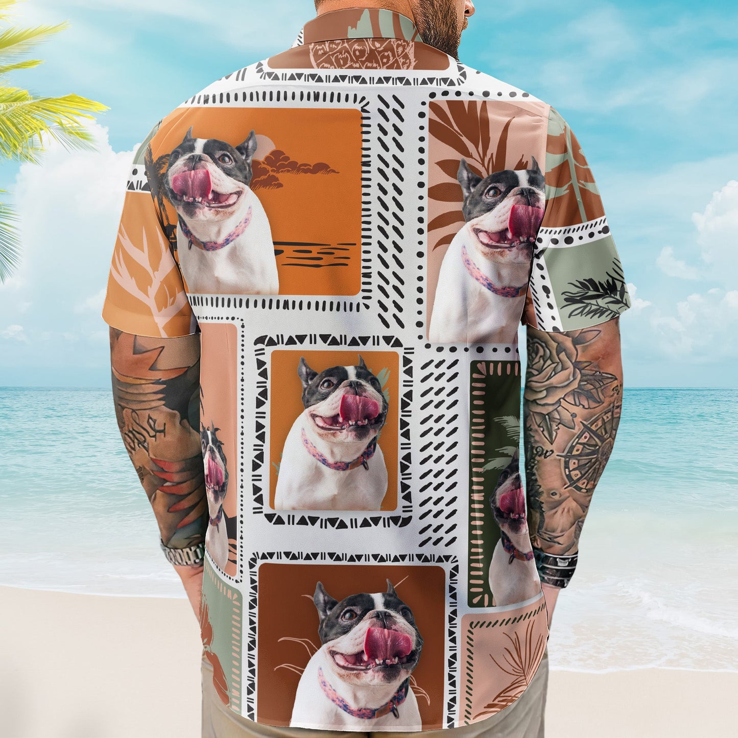 Custom Face Funny Photo Retro Tropical Palm Trees For Men, Women - Custom Photo Hawaiian Shirts HA0041