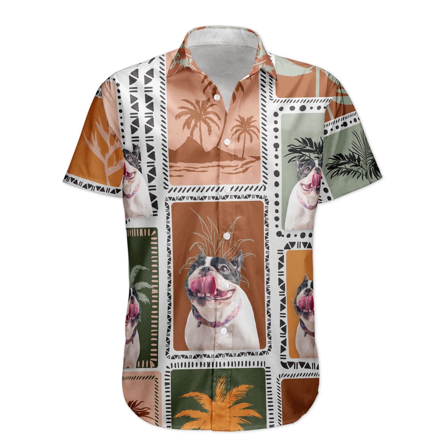 Custom Face Funny Photo Retro Tropical Palm Trees For Men, Women - Custom Photo Hawaiian Shirts HA0041