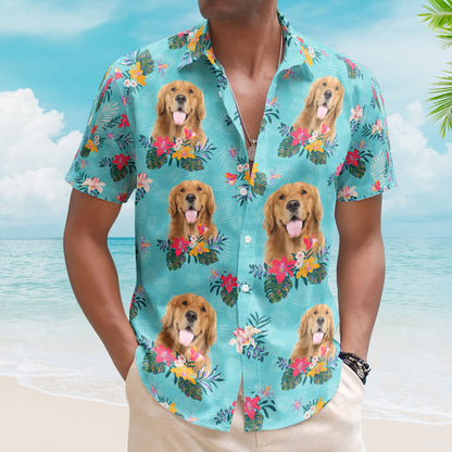 Custom Face Funny Photo Tropical Aloha For Dogs, Cats Lovers - Custom Photo Hawaiian Shirts HA0057