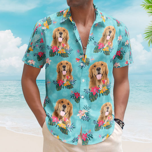 Custom Face Funny Photo Tropical Aloha For Dogs, Cats Lovers - Custom Photo Hawaiian Shirts HA0057