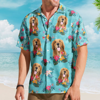 Custom Face Funny Photo Tropical Aloha For Dogs, Cats Lovers - Custom Photo Hawaiian Shirts HA0057