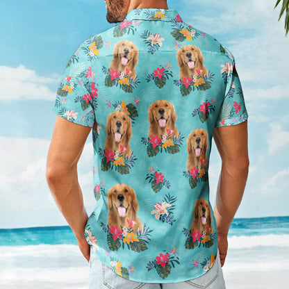 Custom Face Funny Photo Tropical Aloha For Dogs, Cats Lovers - Custom Photo Hawaiian Shirts HA0057