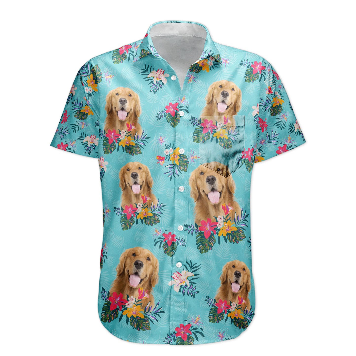 Custom Face Funny Photo Tropical Aloha For Dogs, Cats Lovers - Custom Photo Hawaiian Shirts HA0057