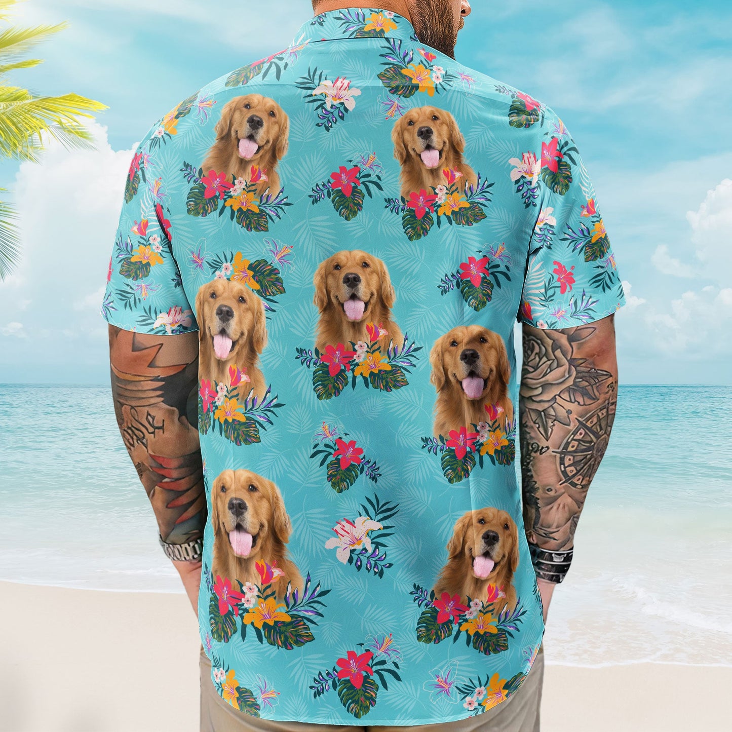 Custom Face Funny Photo Tropical Aloha For Dogs, Cats Lovers - Custom Photo Hawaiian Shirts HA0057