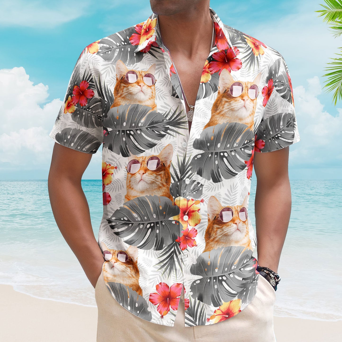 Custom Face Funny Photo Tropical Aloha For Pet Lovers - Custom Photo Hawaiian Shirts HA0066