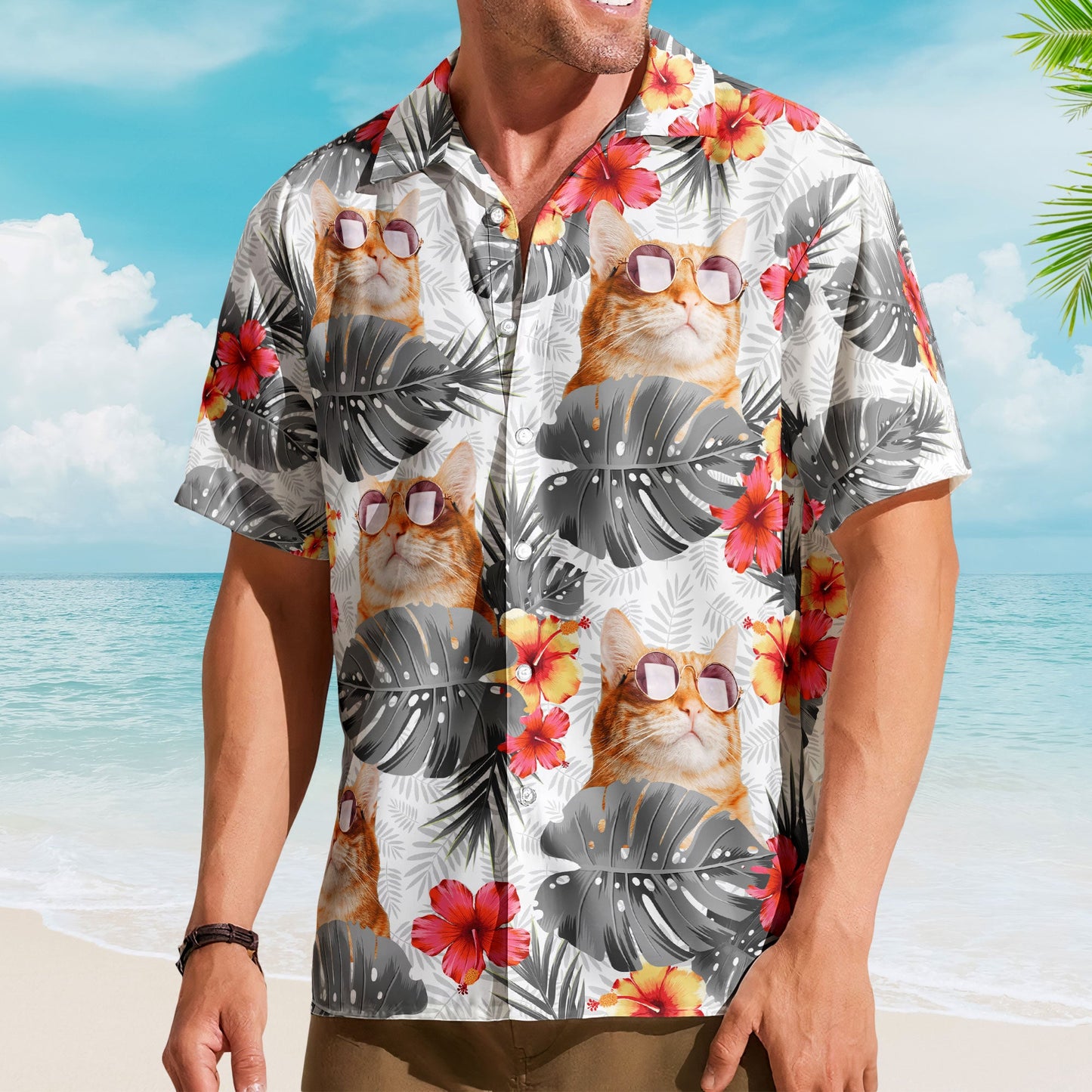 Custom Face Funny Photo Tropical Aloha For Pet Lovers - Custom Photo Hawaiian Shirts HA0066