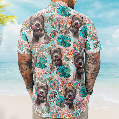 Custom Face Funny Photo Tropical Aloha For Pet Lovers - Custom Photo Hawaiian Shirts HA0116