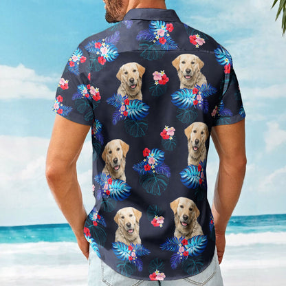 Custom Face Funny Photo Tropical Hibiscus Aloha For Dogs, Cats Lovers - Custom Photo Hawaiian Shirts HA0035