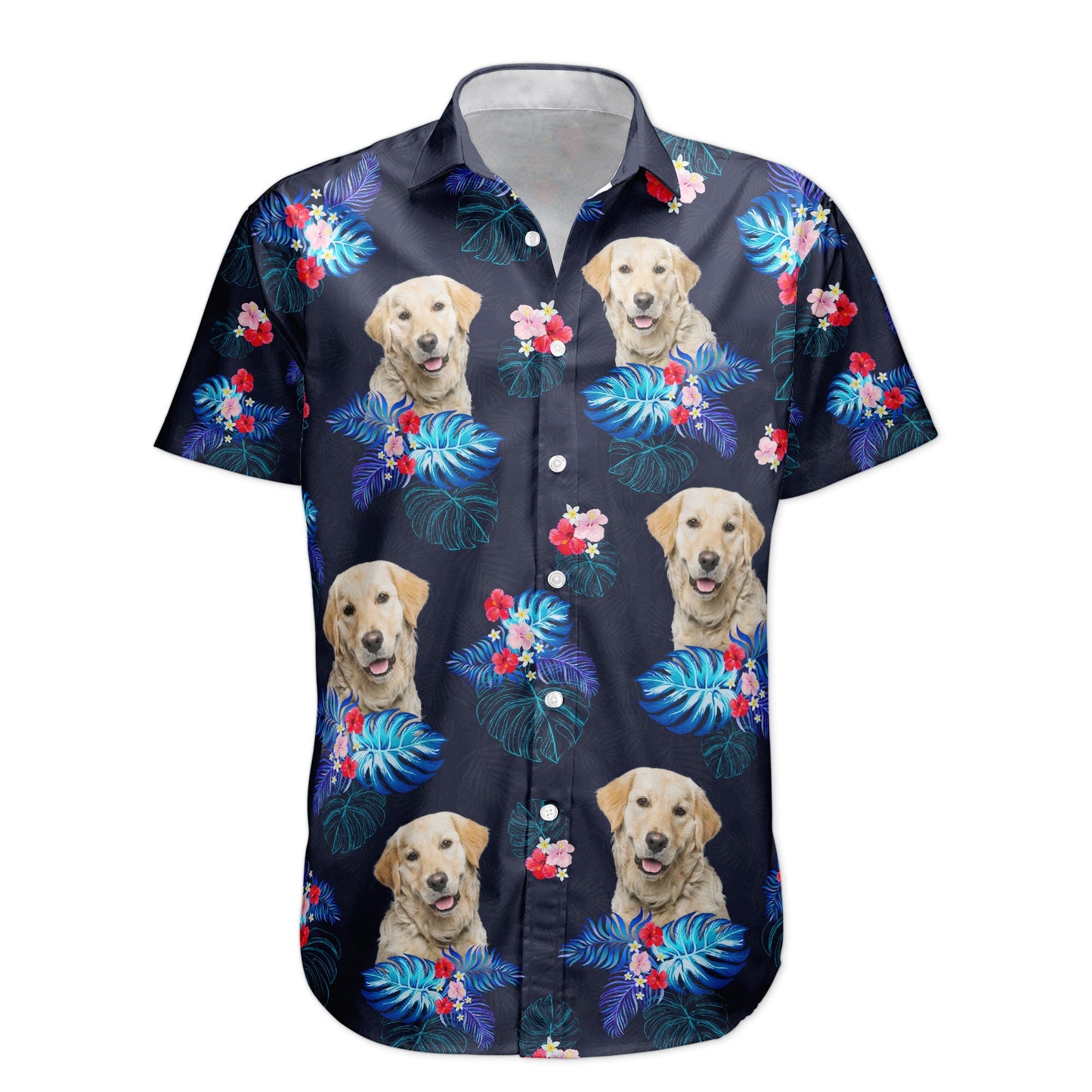 Custom Face Funny Photo Tropical Hibiscus Aloha For Dogs, Cats Lovers - Custom Photo Hawaiian Shirts HA0035