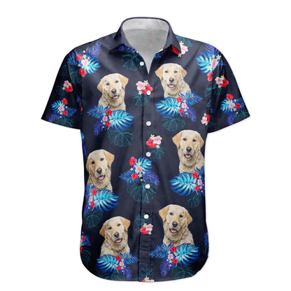 Custom Face Funny Photo Tropical Hibiscus Aloha For Dogs, Cats Lovers - Custom Photo Hawaiian Shirts HA0035