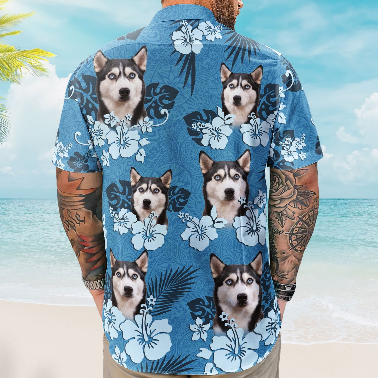 Custom Face Funny Photo Tropical Hibiscus Hawaii Tribal For Men, Women - Custom Photo Hawaiian Shirts HA0022