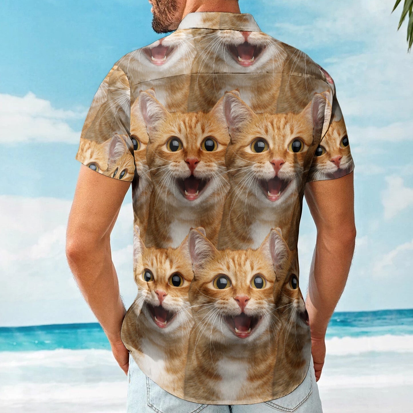 Custom Face Funny Summer For Cat Lovers - Personalized Photo Hawaiian Shirt HA0087