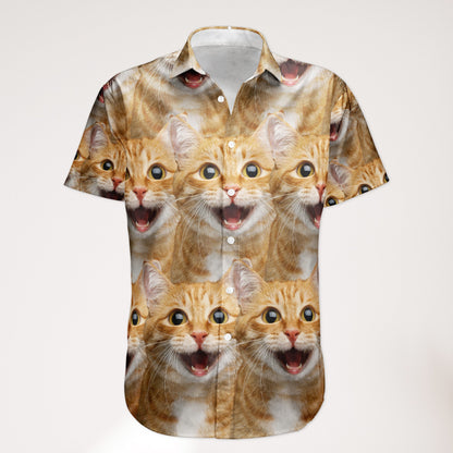 Custom Face Funny Summer For Cat Lovers - Personalized Photo Hawaiian Shirt HA0087