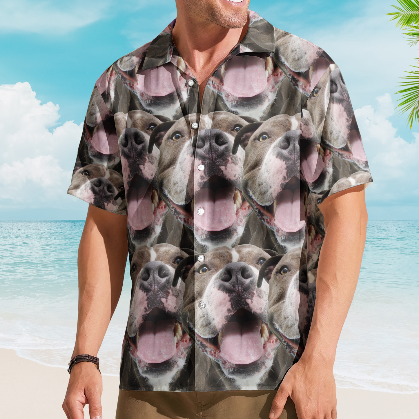 Custom Face Funny Summer For Dog Lovers - Personalized Photo Hawaiian Shirt HA0062