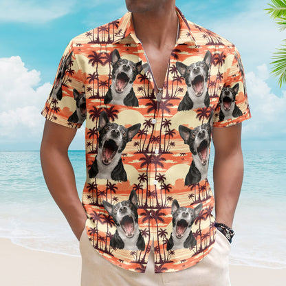 Custom Funny Photo Hawaii Floral Beach Men Husband - Custom Photo Hawaiian Shirt HA0109