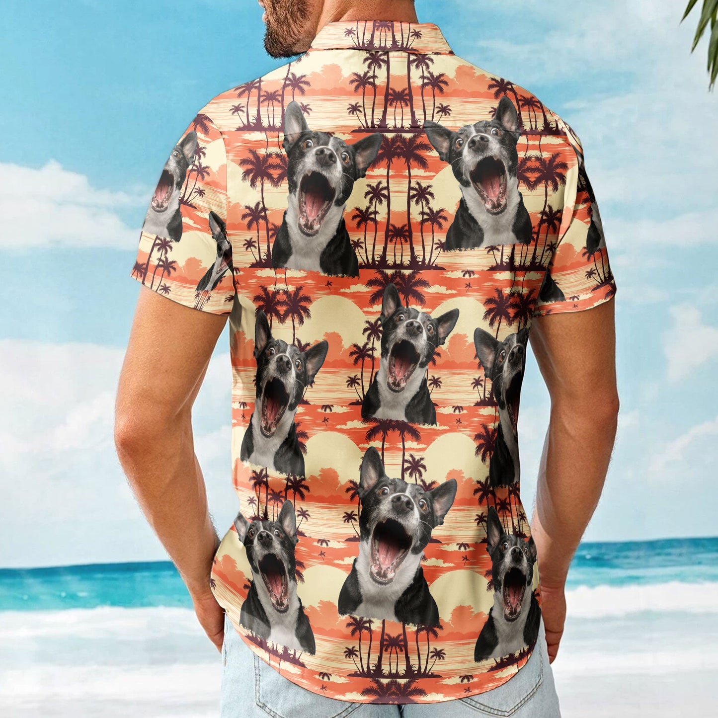 Custom Funny Photo Hawaii Floral Beach Men Husband - Custom Photo Hawaiian Shirt HA0109