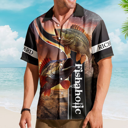 Custom Name Fishing Bass Fish Gift For Husband - Custom Hawaiian Shirt HA0093