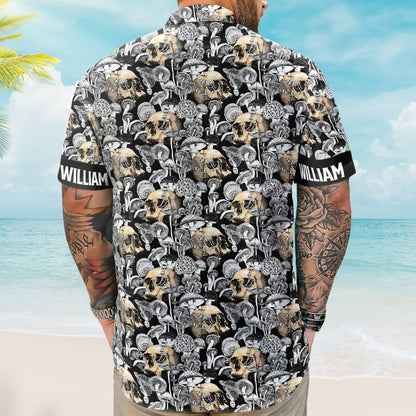 Custom Name With Magic Poisonous Mushroom And Skull - Custom Hawaiian Shirts HA0117