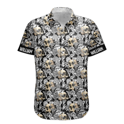 Custom Name With Magic Poisonous Mushroom And Skull - Custom Hawaiian Shirts HA0117