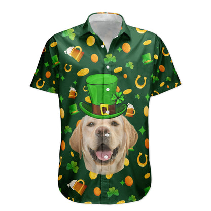 Custom Pet Face St Patrick's Day For Dog Lovers, Cat Lovers - Personalized Photo Hawaiian Shirt HA0089