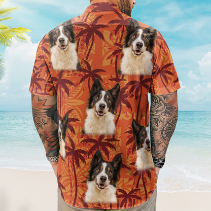 Custom Pet Funny Photo With Tropical Palm Trees - Custom Photo Hawaiian Shirts HA0121