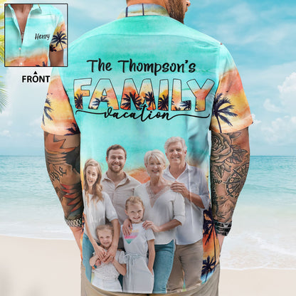 Custom Photo Family Vacation - Personalized Photo Hawaiian Shirt HA0081