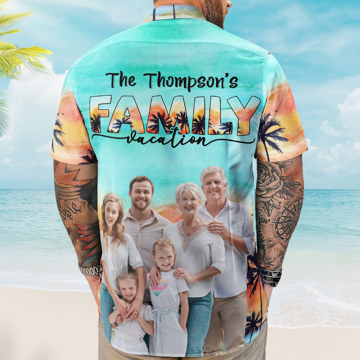 Custom Photo Family Vacation - Personalized Photo Hawaiian Shirt HA0081