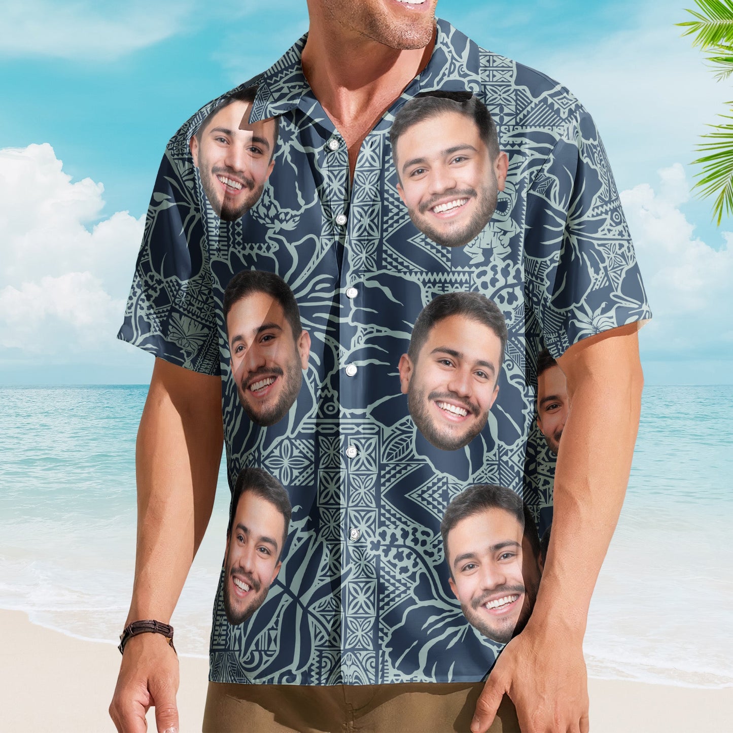 Custom Photo Funny Pet Family Friends Tiki Bar Summer - Custom Photo Hawaiian Shirts HA0026