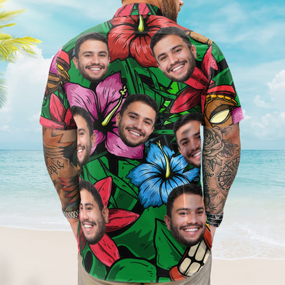 Custom Photo Funny Pet Family Friends Tiki Bar - Custom Photo Hawaiian Shirts HA0118