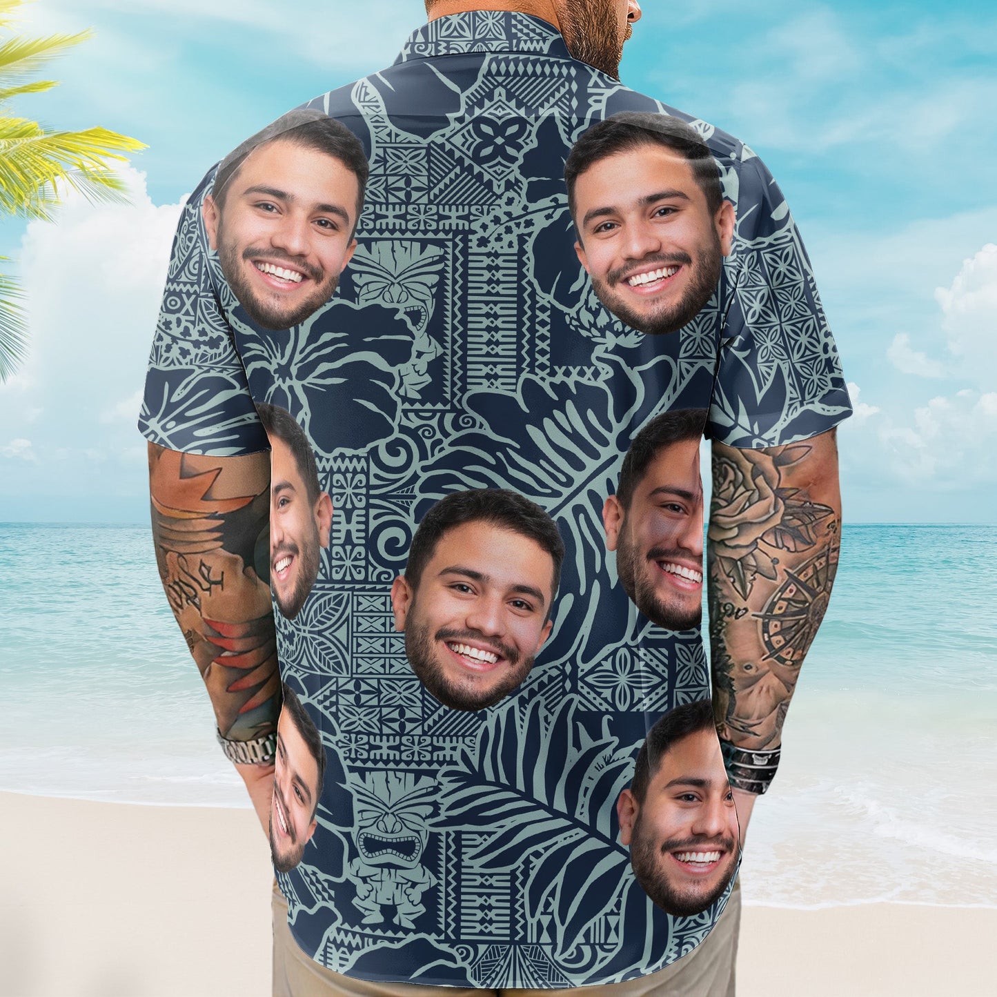 Custom Photo Funny Pet Family Friends Tiki Bar Summer - Custom Photo Hawaiian Shirts HA0026