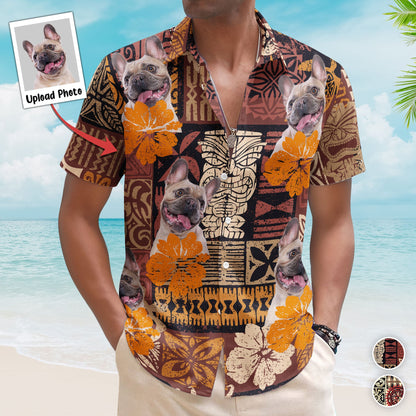 Custom Photo Funny Pet Family Friends Tiki Tropical Summer - Custom Photo Hawaiian Shirts HA0067