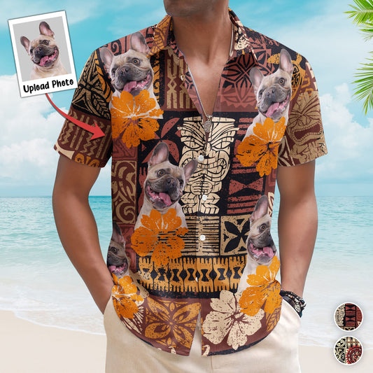 Custom Photo Funny Pet Family Friends Tiki Tropical Summer - Custom Photo Hawaiian Shirts HA0067