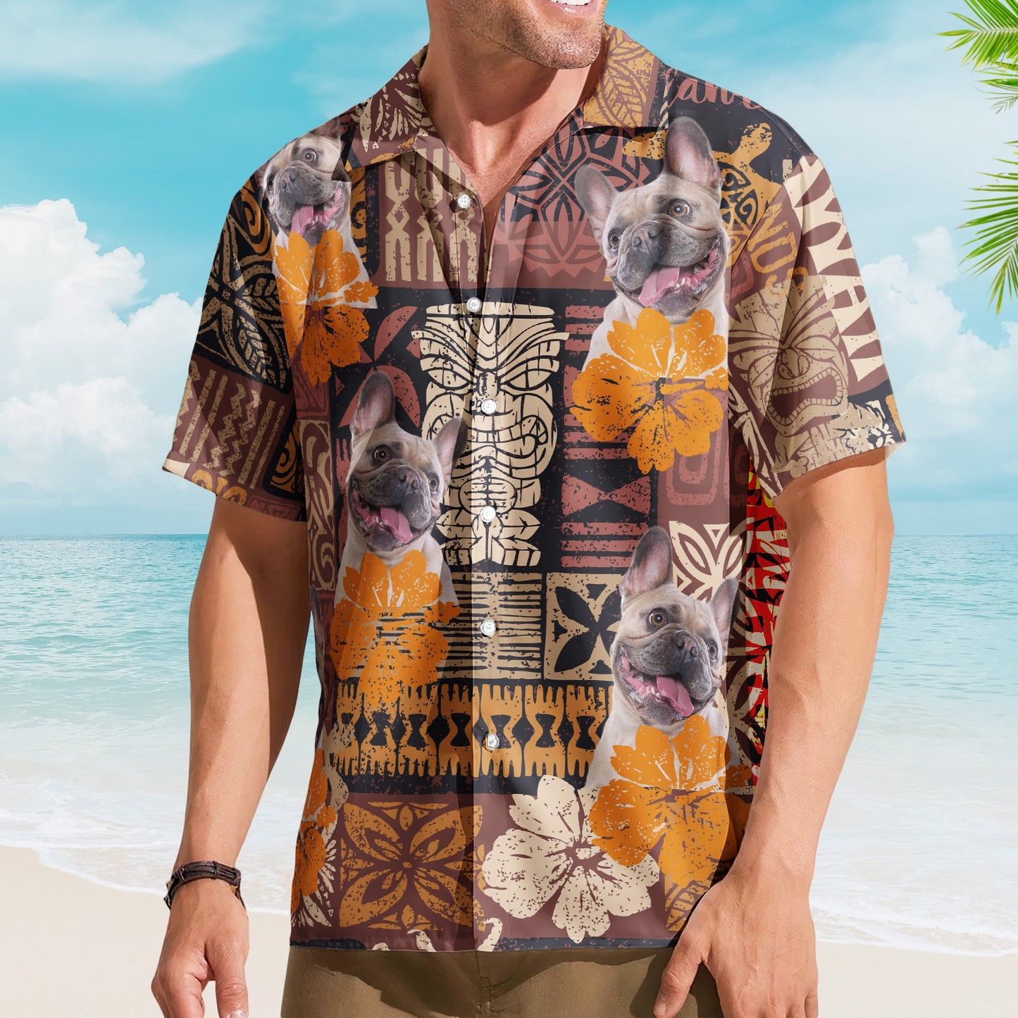 Custom Photo Funny Pet Family Friends Tiki Tropical Summer - Custom Photo Hawaiian Shirts HA0067