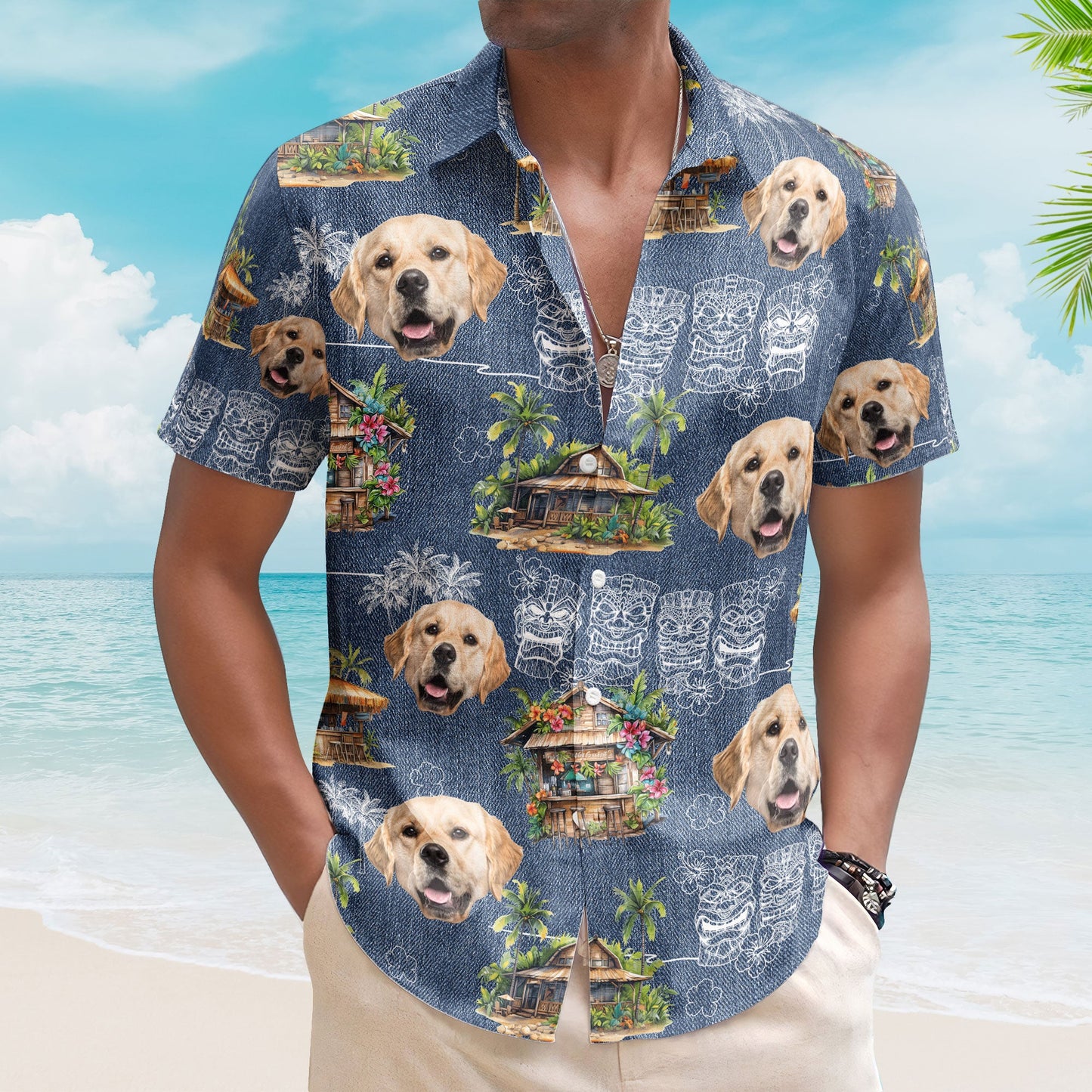 Custom Photo Tiki Summer Family Friends Boss - Custom Photo Hawaiian Shirts HA0125