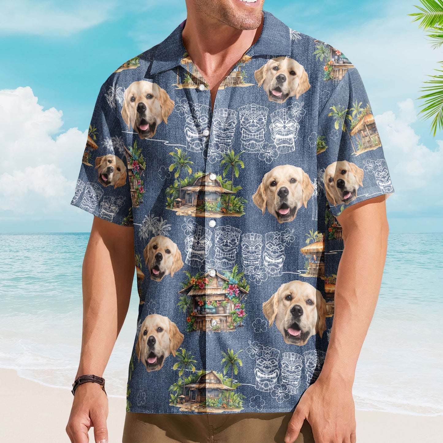 Custom Photo Tiki Summer Family Friends Boss - Custom Photo Hawaiian Shirts HA0125