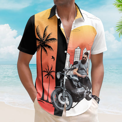 Custom Retro Bikes Photo Bikers For Men, Husband - Custom Photo Hawaiian Shirt HA0092