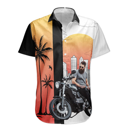 Custom Retro Bikes Photo Bikers For Men, Husband - Custom Photo Hawaiian Shirt HA0092