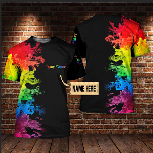 Custom LGBT Love Is Love Personalized Name 3D T-Shirt For LGBT Pride Month LO0766