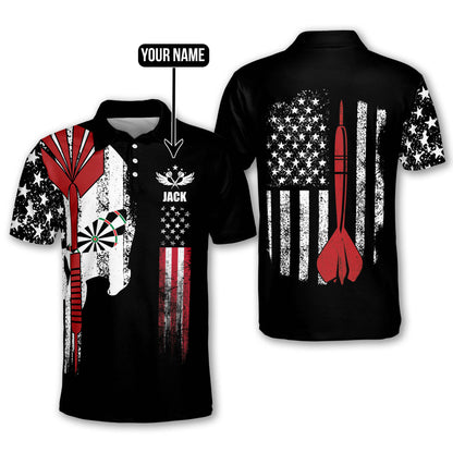 Punisher Skull Flag Custom Darts Jerseys for Men, Perfect Gift for Dart Player, Skull Dart Shirt SO0756