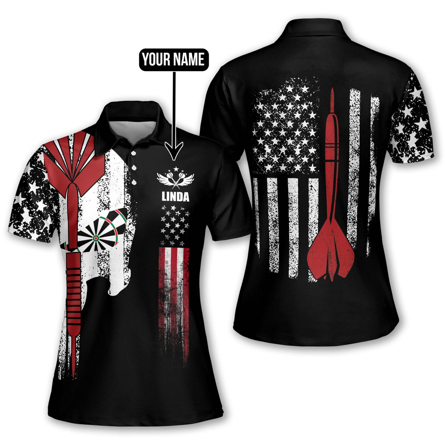 Punisher Skull Flag Custom Darts Jerseys for Men, Perfect Gift for Dart Player, Skull Dart Shirt SO0756