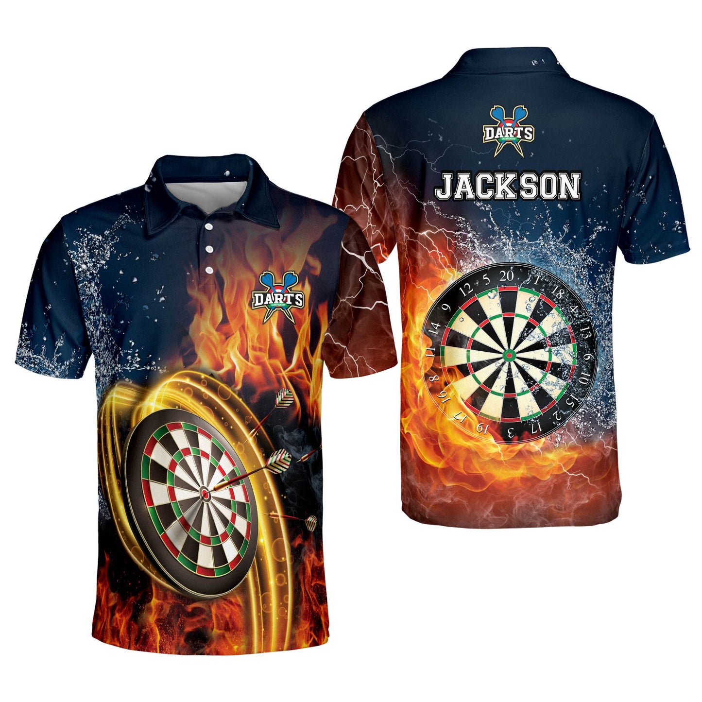 Lasfour Dart Personalized 3D All Over Printed Water And Fire Style Shirt DMA0432