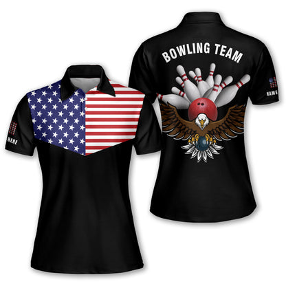 American Flag Bowling Shirts for Women BW0104